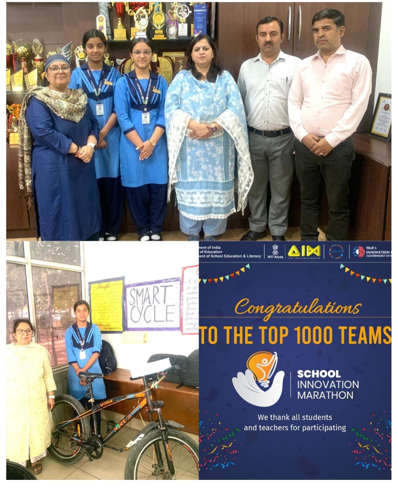 ​BVM KITCHLU NAGAR YOUNG INNOVATORS ASCEND TO PROMINENCE: PRIYAL JAIN AND MAYURI SHARMA SMART CYCLE CONCEPTUALIZATION YIELDS EXEMPLARY RESULTS BEING RECOGNIZED AMONG TOP 1000 TEAMS